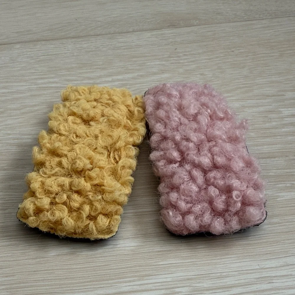 ✨ Textured Hair Clips in Soft Pink and Warm Yellow